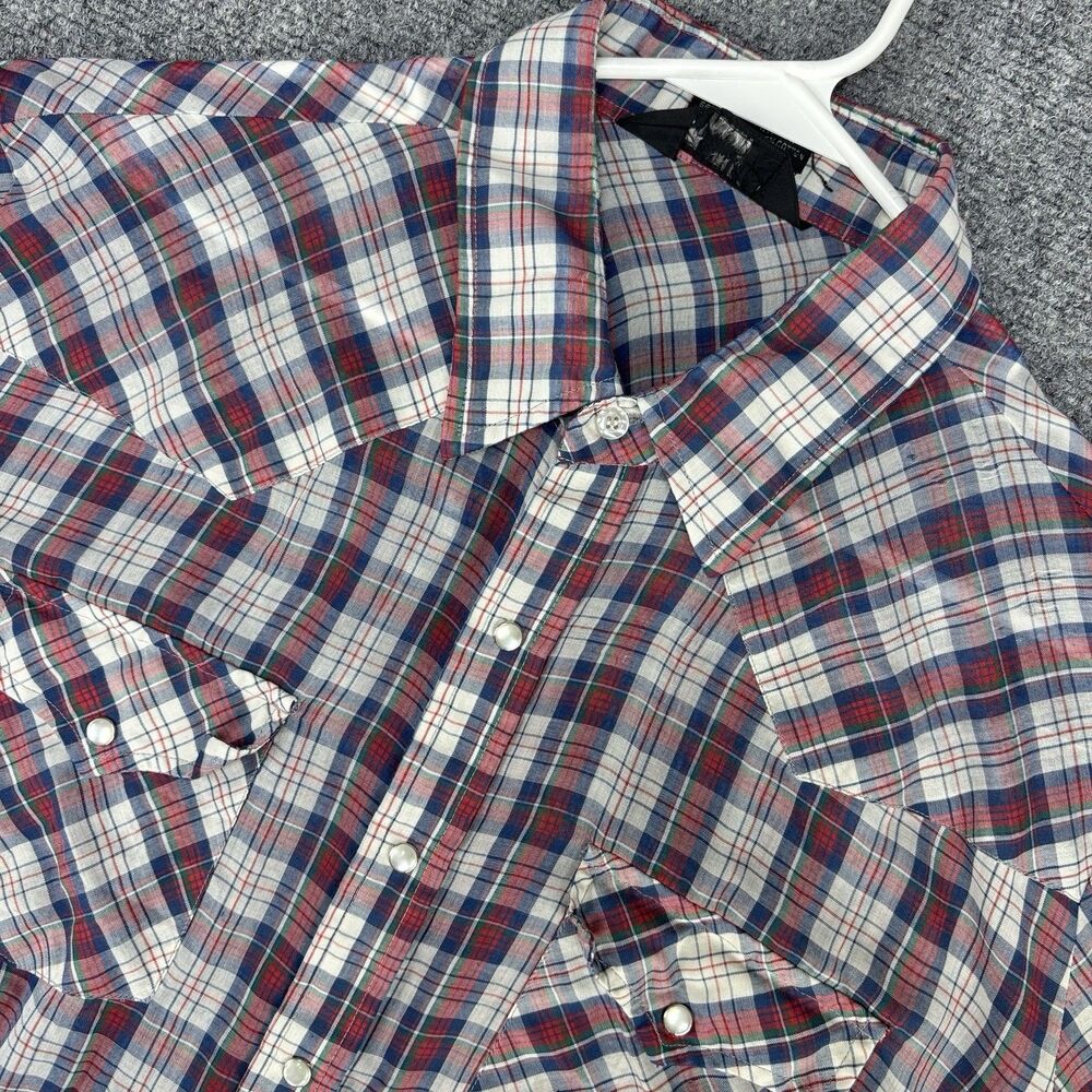 Vintage Towncraft Men’s Plaid Short Sleeve Button Up Shirt Double Pocket Korea